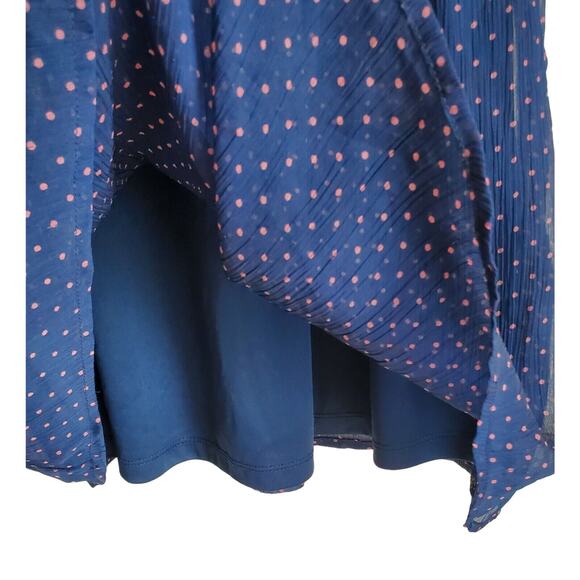 ZARA TRF COLLECTION Women Dress Size M Navy Blue Pink Polka Dots Spaghetti Strap - Picture 5 of 7